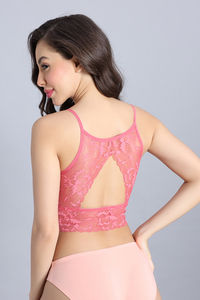 Zivame Double Layered Non Wired 3/4th Coverage Bralette - Desert Rose — thumbnail 4